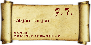 Fábján Tarján névjegykártya